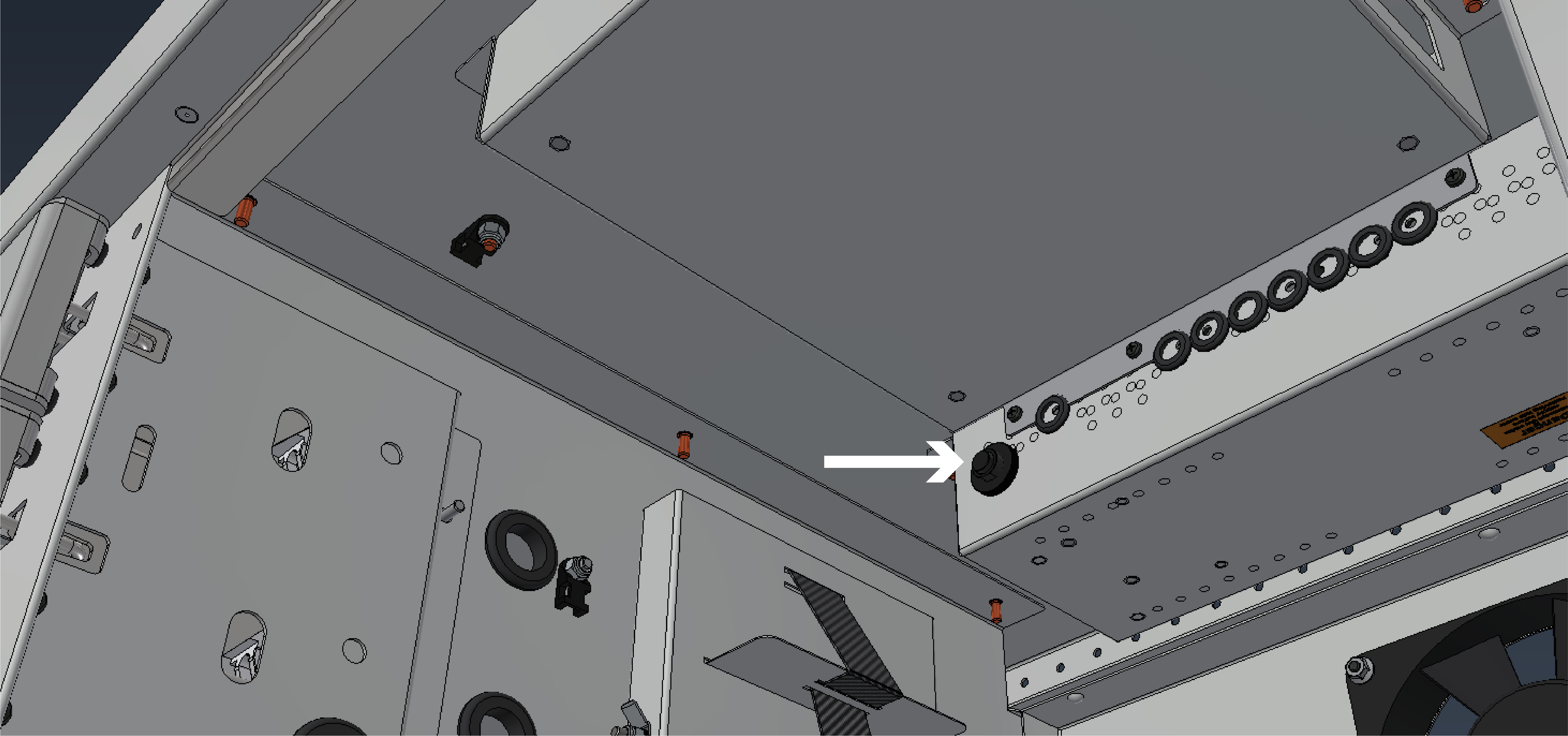 View of thermal trip button on an Envoy Locker