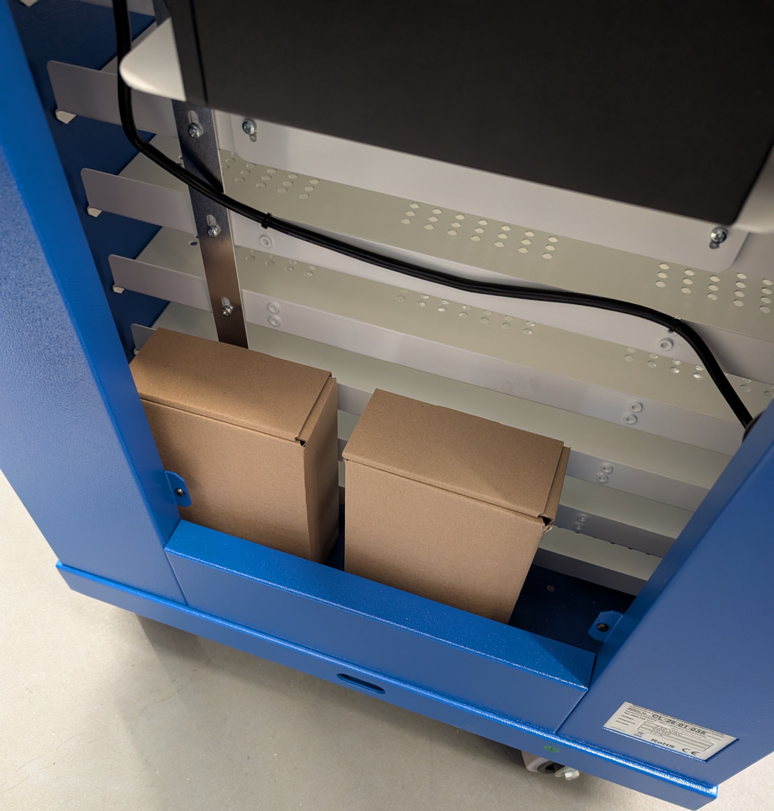 USB-C cable boxes in the Chargelite rear compartment