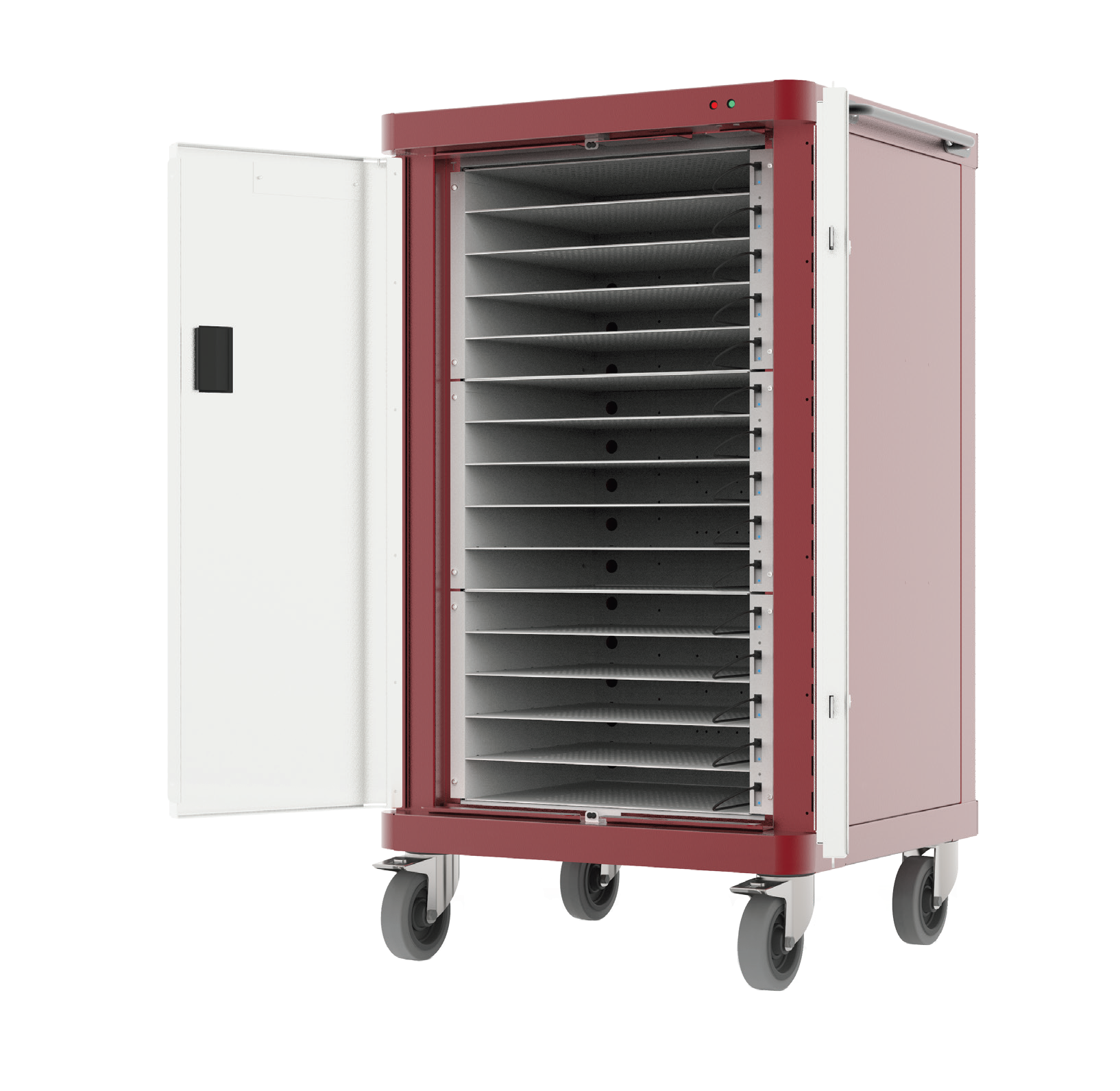Front view of Mentor mini locker with front doors open