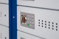 BeCode minipoad PIN lock installed on a diplomat basic locker bay