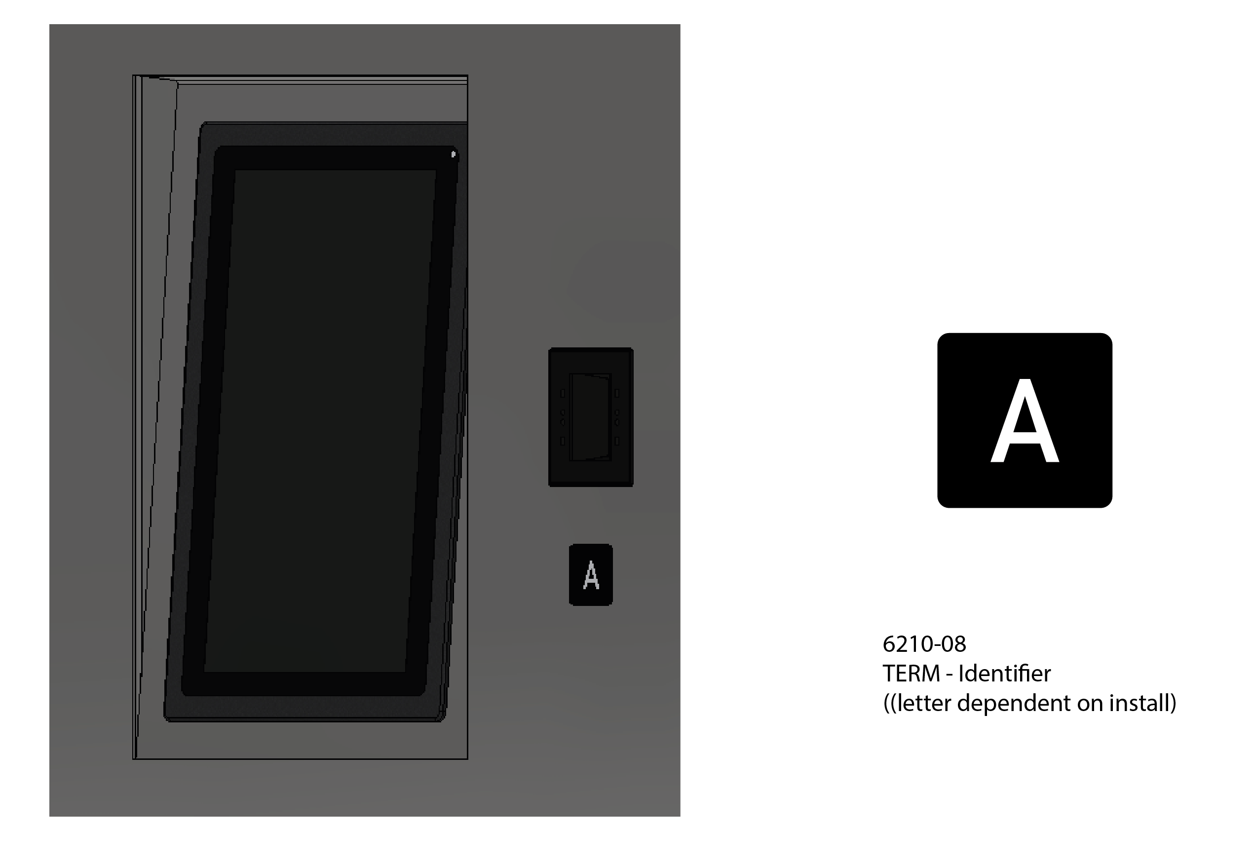 Render showing location of Sovran letter identification plate