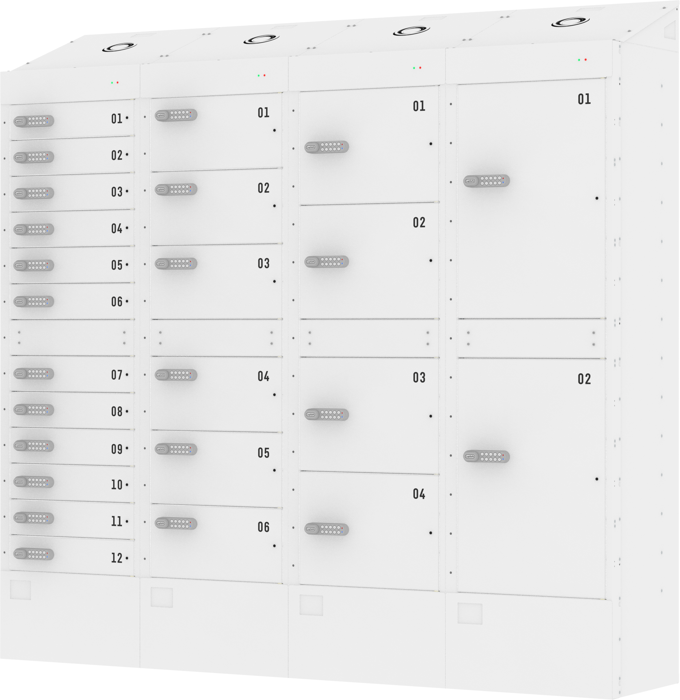 Example 3 tower Diplomat basic smart locker kiosk with different sized locker bays