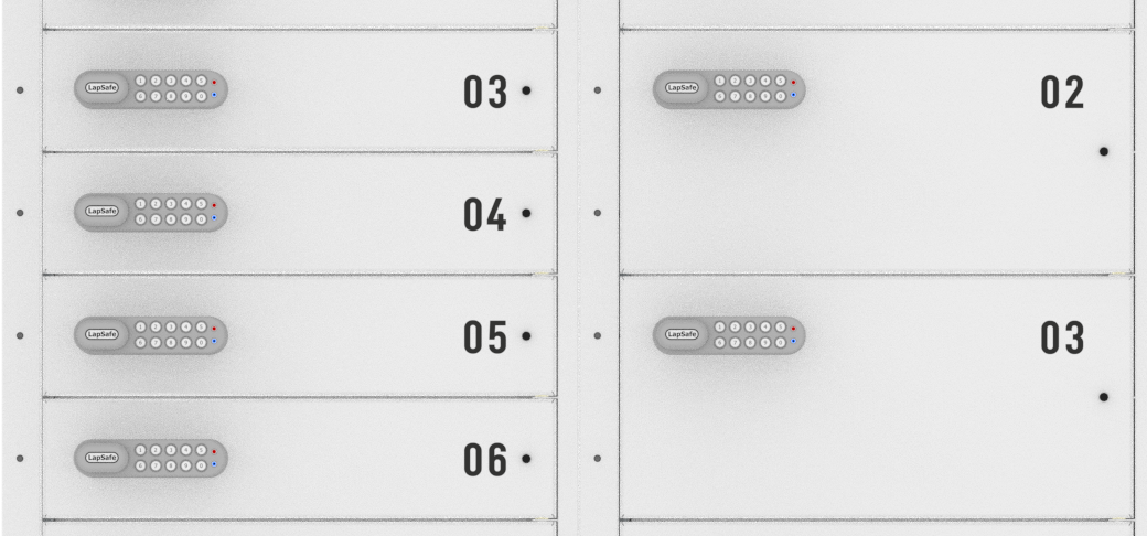 Kitlock PIN locks installed on diplomat basic locker bays