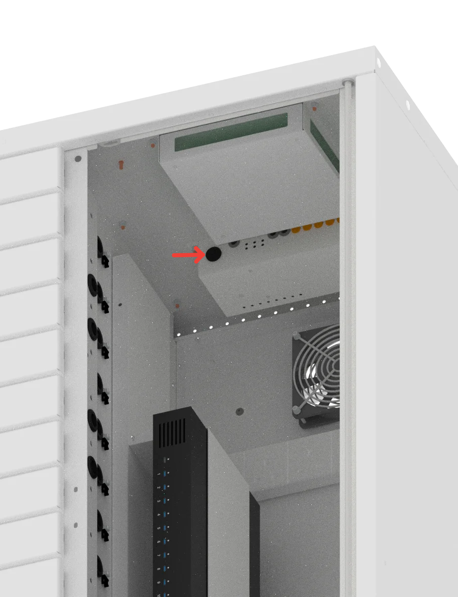 Thermal trip location on a USB-C Envoy Locker